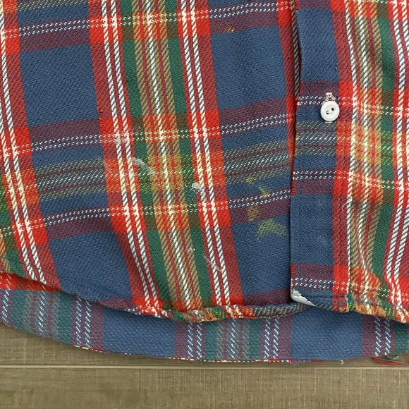 UNIQUE Vintage JCPenney Big Mac Captain America Flannel Shirt Mens L USA Made - Picture 8 of 14